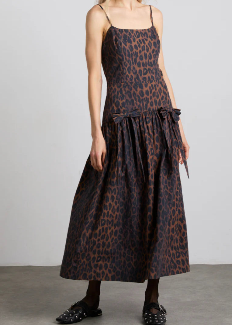 PERSEPHONE LEOPARD MIDI DRESS