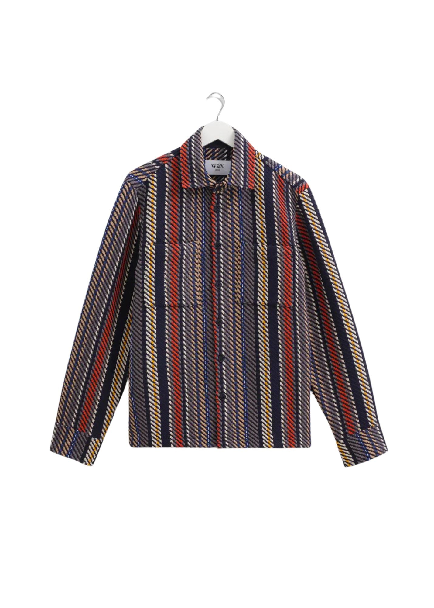 WAX LONDON WHITING VERTICAL STRIPE OVERSHIRT