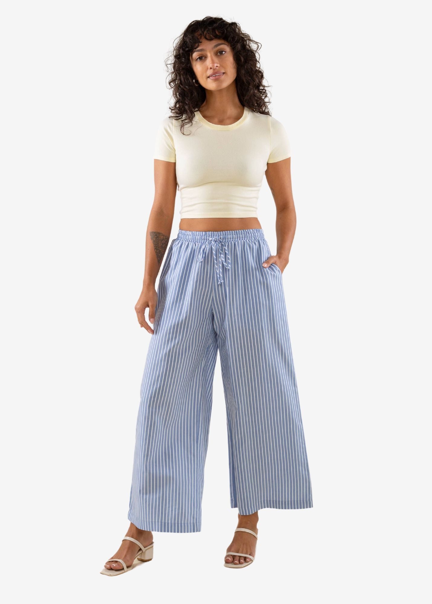 SARI STRIPPED CULOTTE PANT