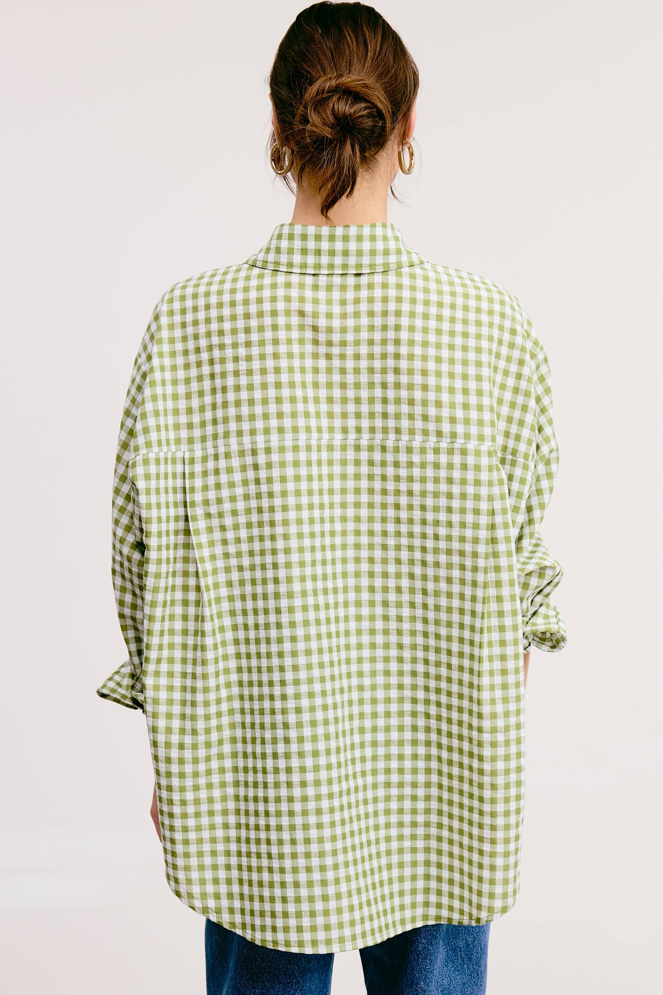 MEADOW GINGHAM BUTTON DOWN BLOUSE