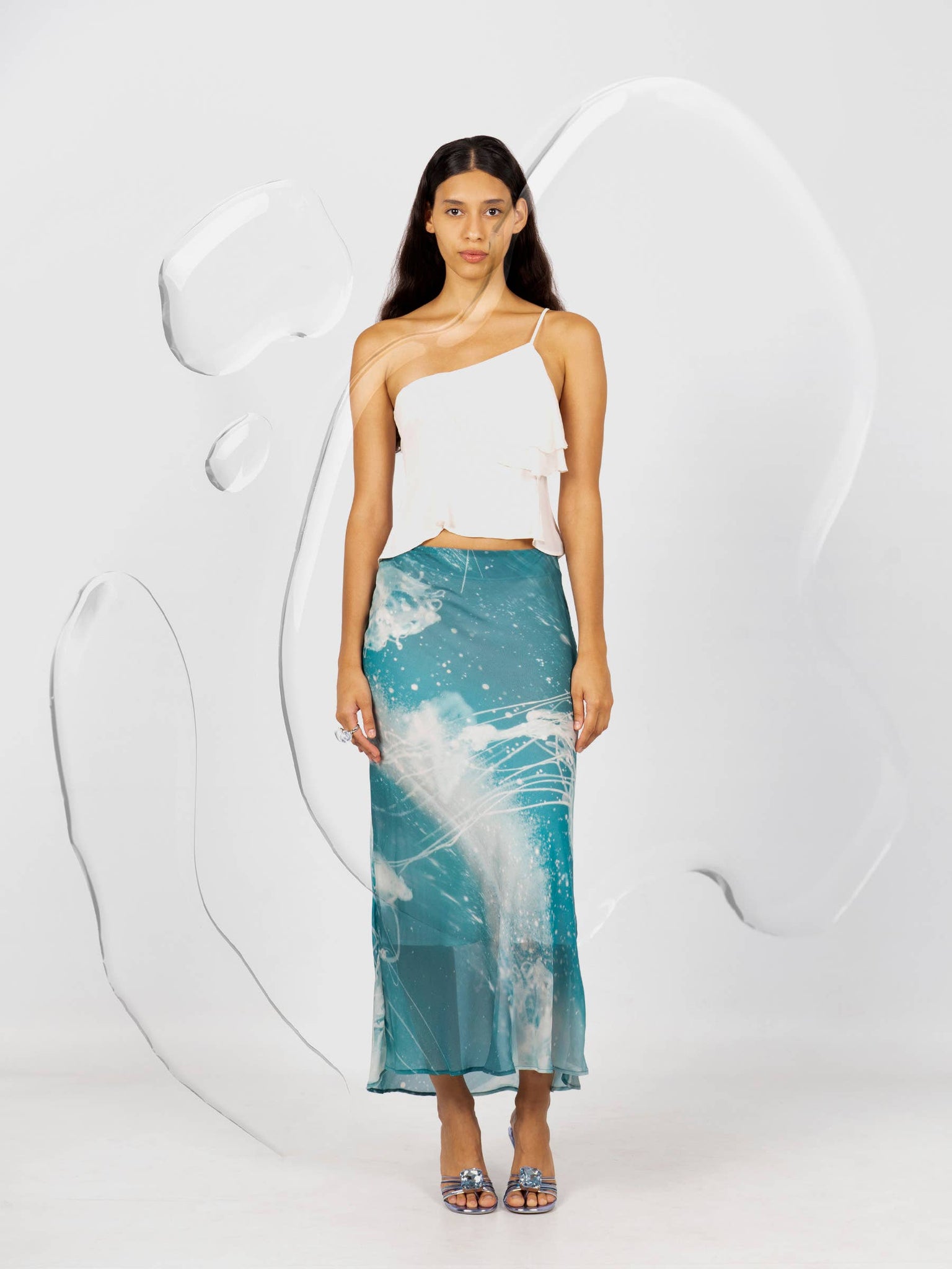 ATHENA CHIFFON MIDI SKIRT