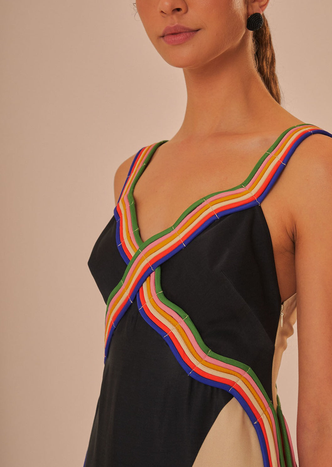 FARM RIO MULTICOLOR SURREAL SLEEVELESS MIDI DRESS