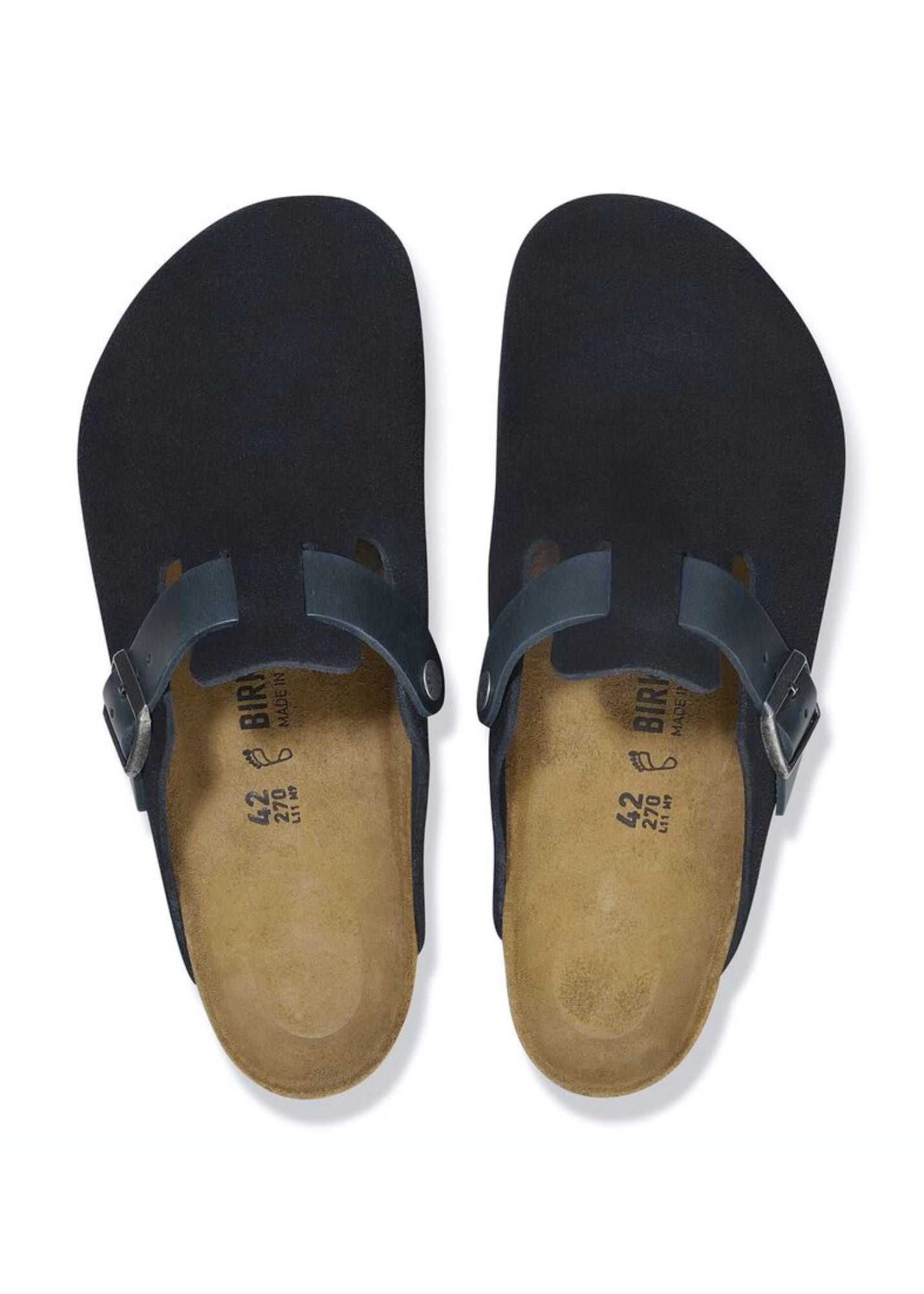 MEN'S BIRKENSTOCK NAVY LEATHER BOSTON CLOG