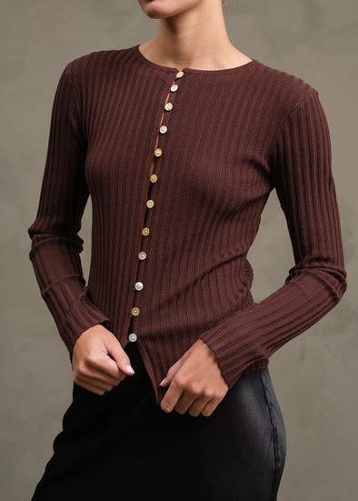 SASHA BUTTON-FRONT KNIT TOP – Interwoven