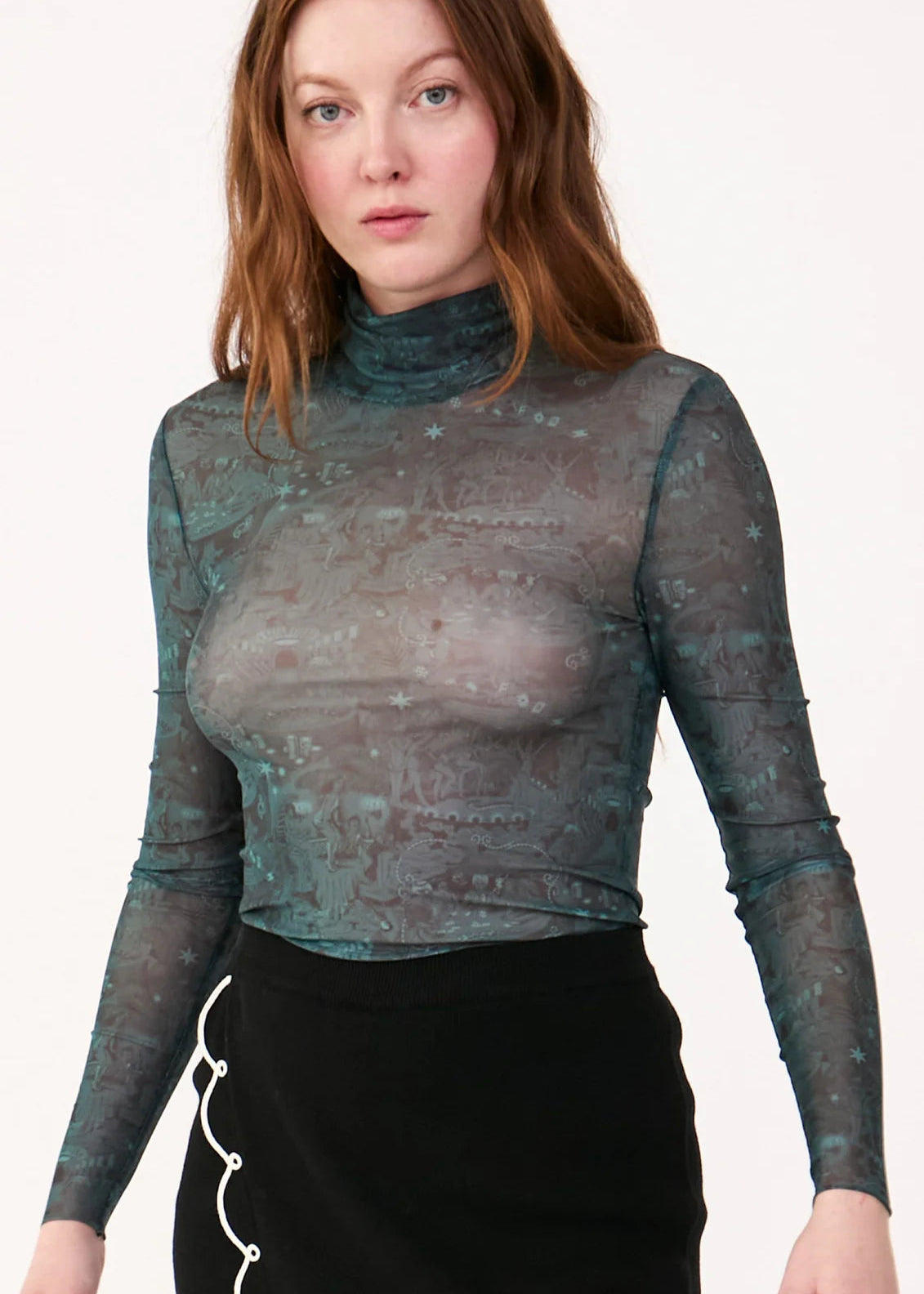 RACHEL ANTONOFF CASINO TOILE TURTLENECK