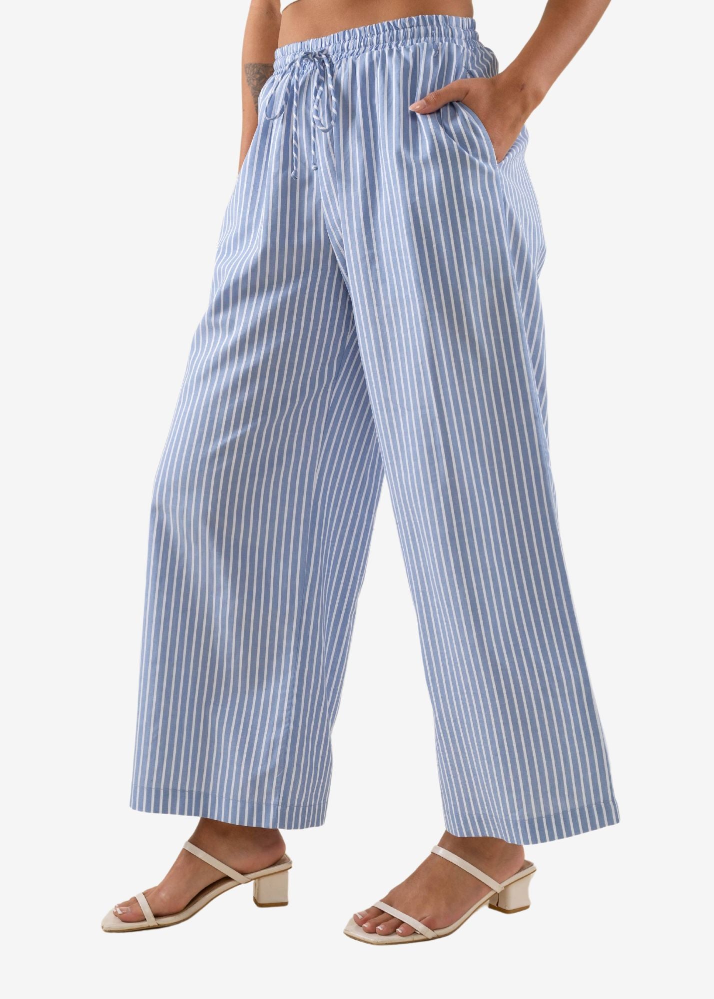 SARI STRIPPED CULOTTE PANT