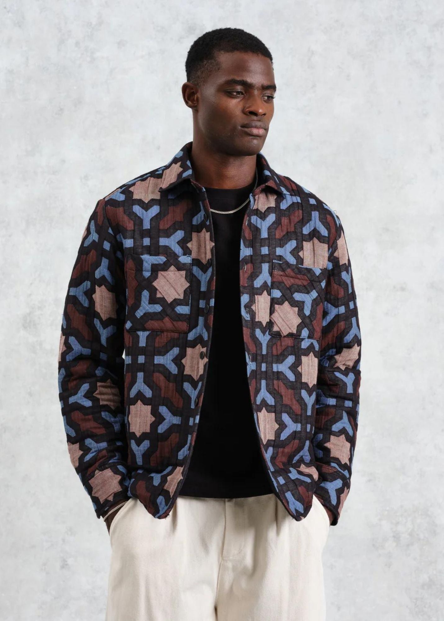 WAX LONDON OTTO GIANT GEO OVERSHIRT