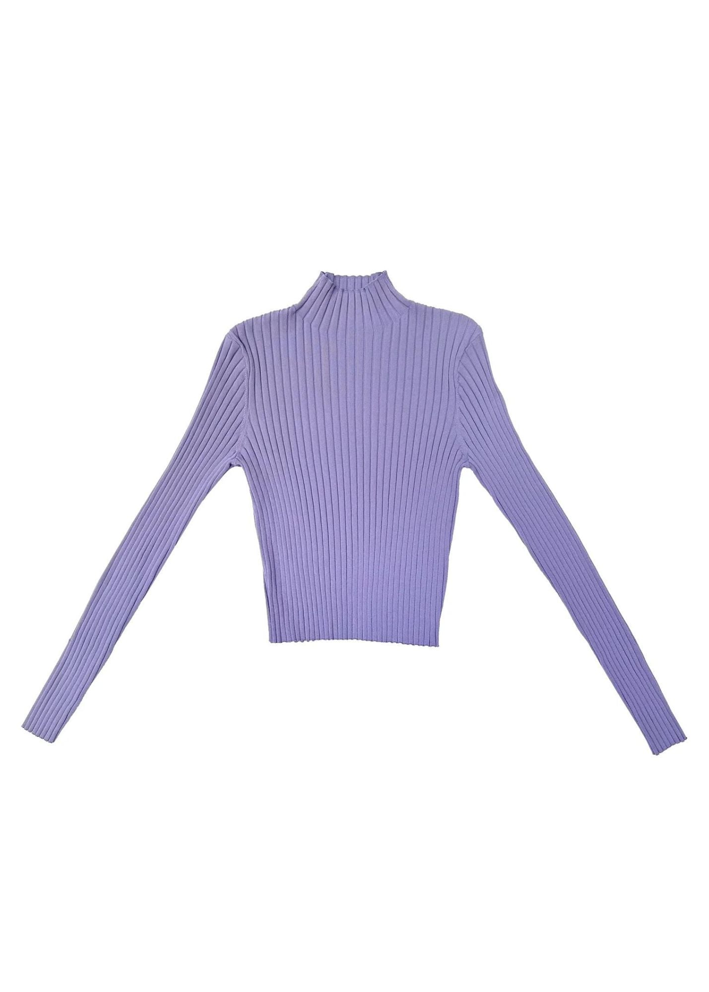 ALI GOLDEN RIBBED MOCK NECK SWEATER