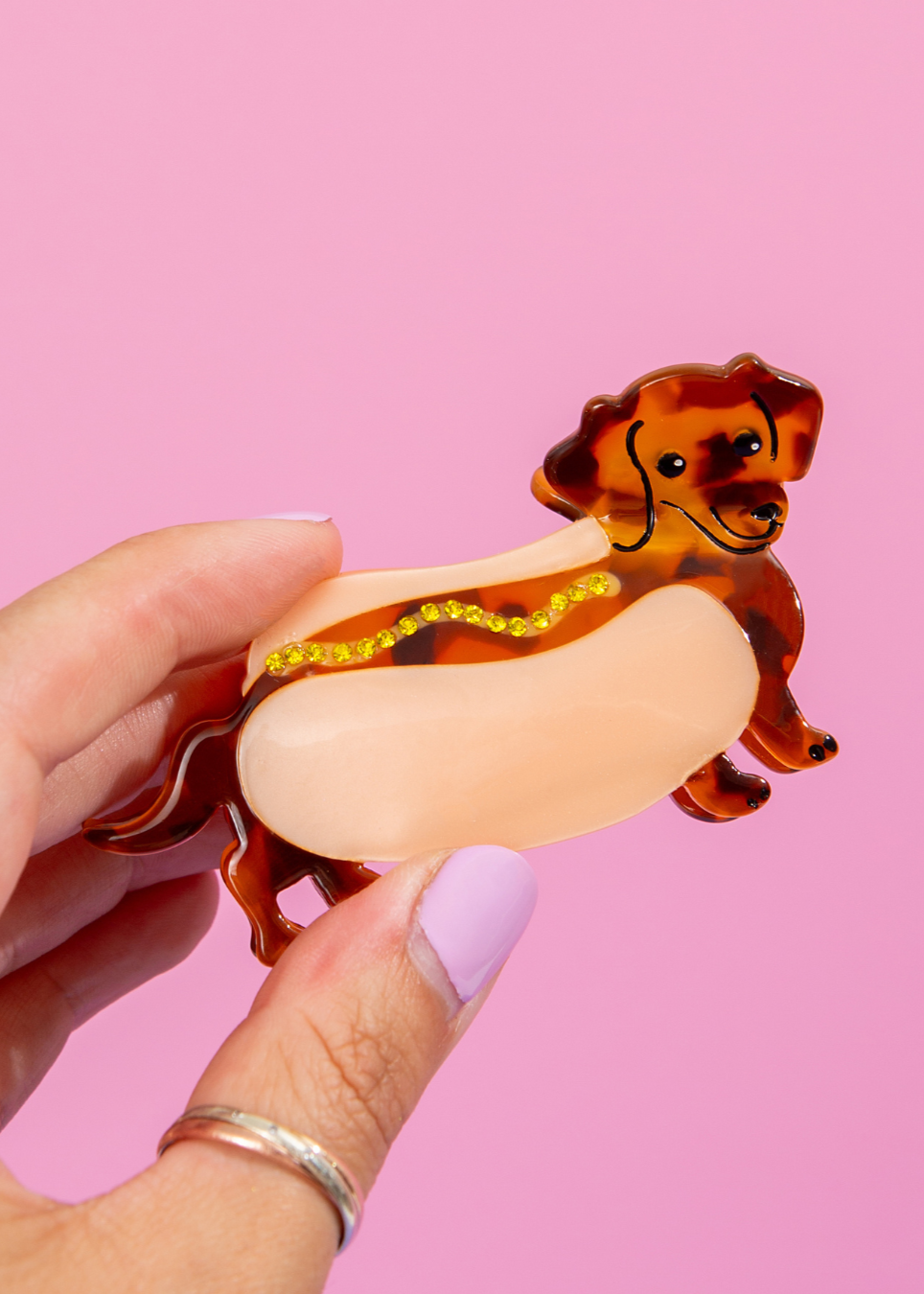 WEENIE HOT DOG HAIR CLIP