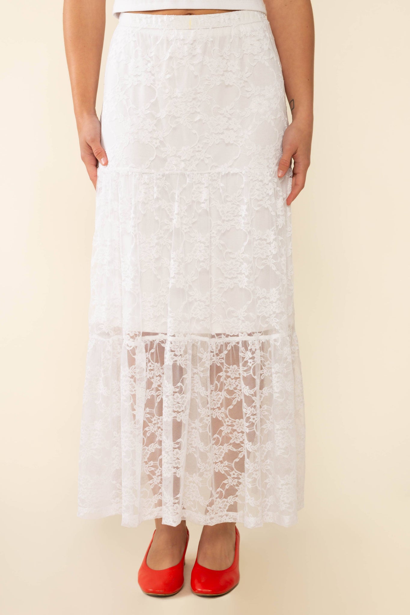 LACEY TIERED SLIP SKIRT