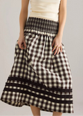 DAMSON MADDER AVA GINGHAM MIDI SKIRT