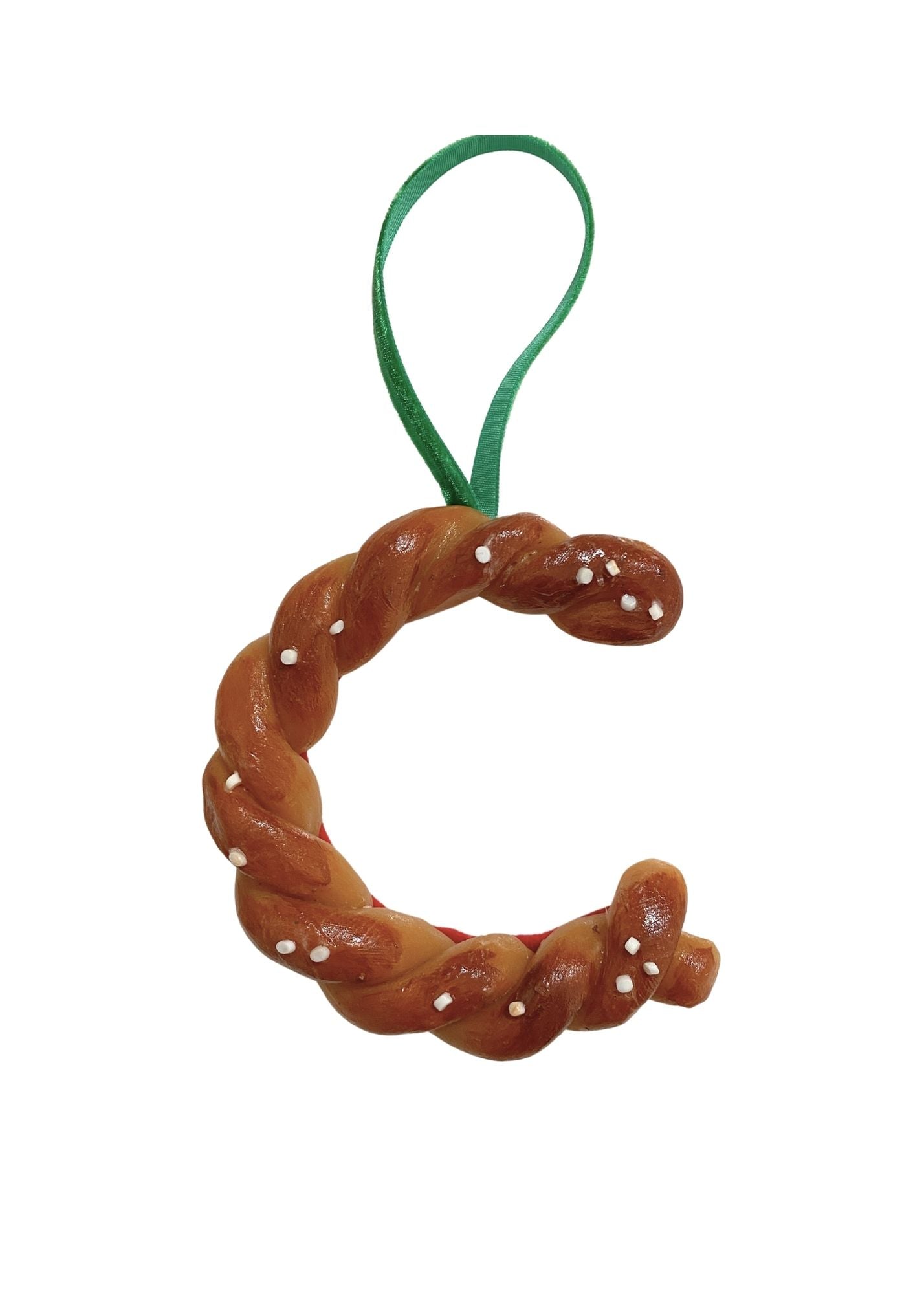 HOT PRETZEL INITIAL ORNAMENTS