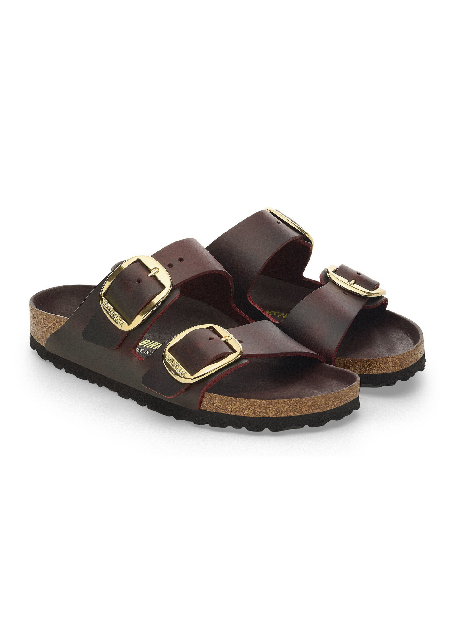 BIRKENSTOCK ARIZONA OILED LEATHER BIG BUCKLE SANDALS