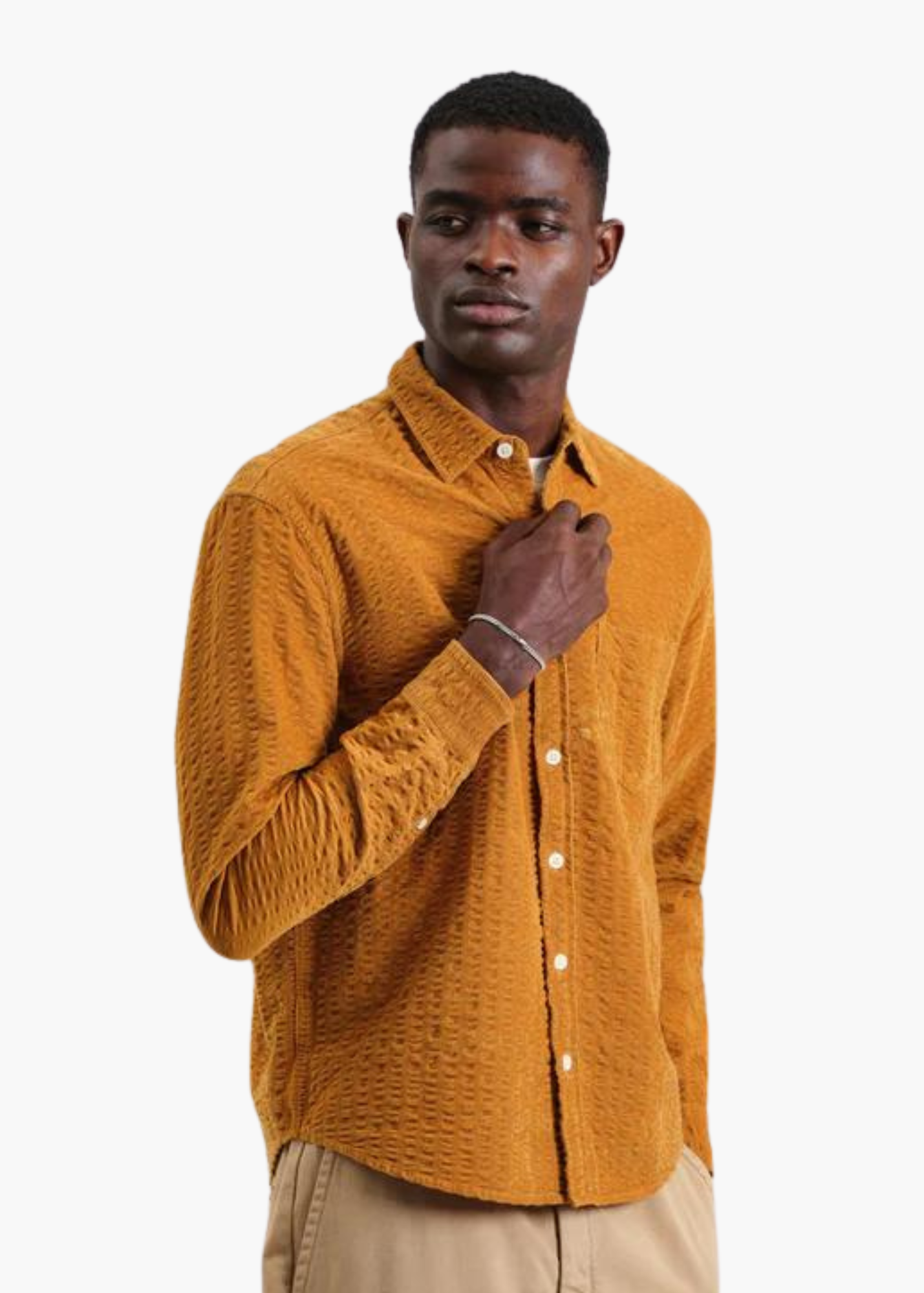 WAX LONDON SHELLY SEERSUCKER CORD SHIRT