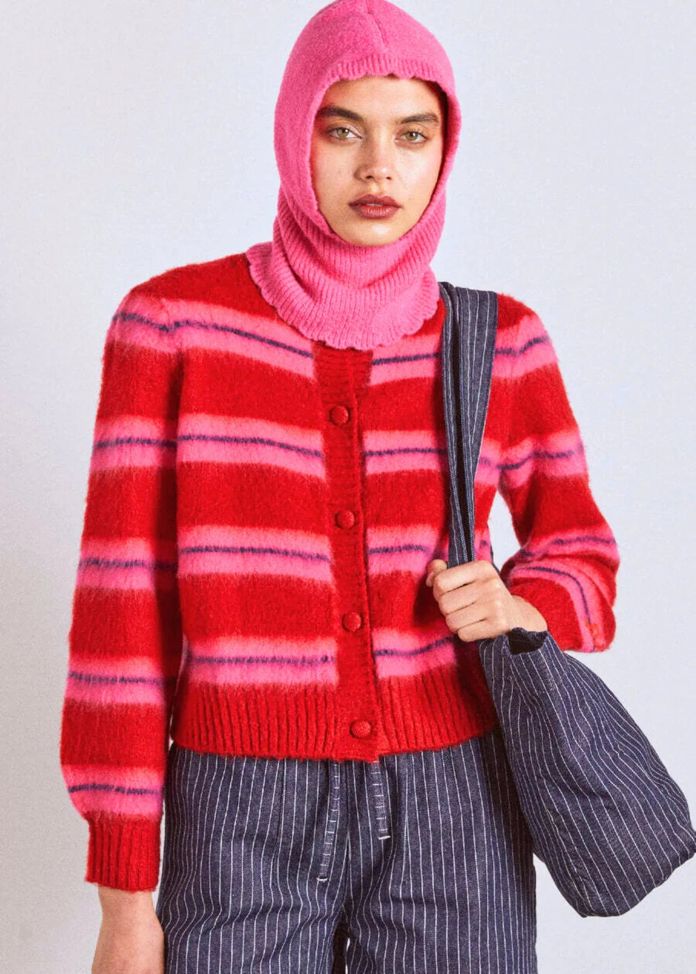 DAMSON MADDER CECE STRIPE CARDIGAN