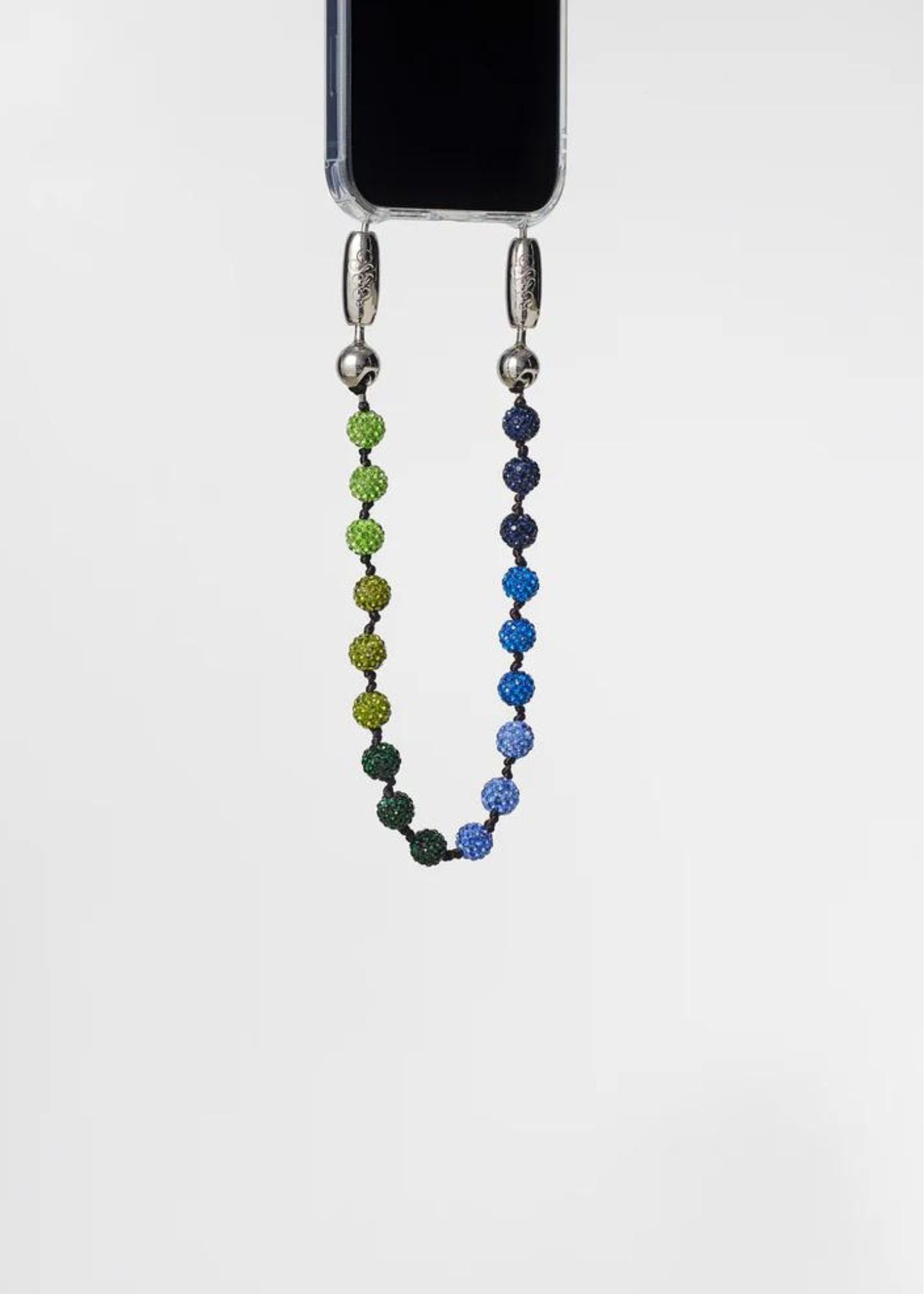 OSSA NEW YORK PAVE DISCO BALL WRISTLET PHONE CHAIN