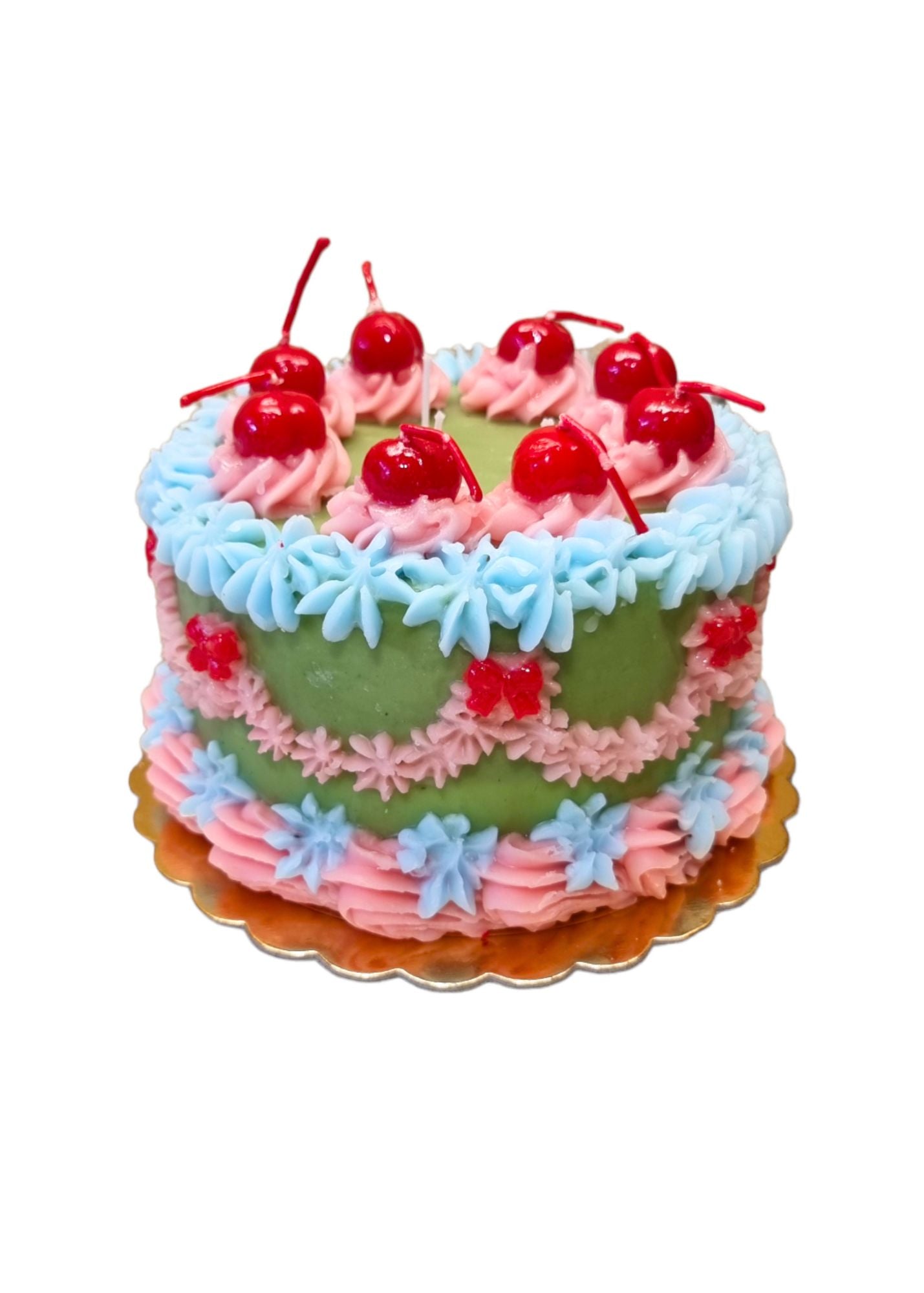 BLUE CHERRY BIRTHDAY CAKE CANDLE