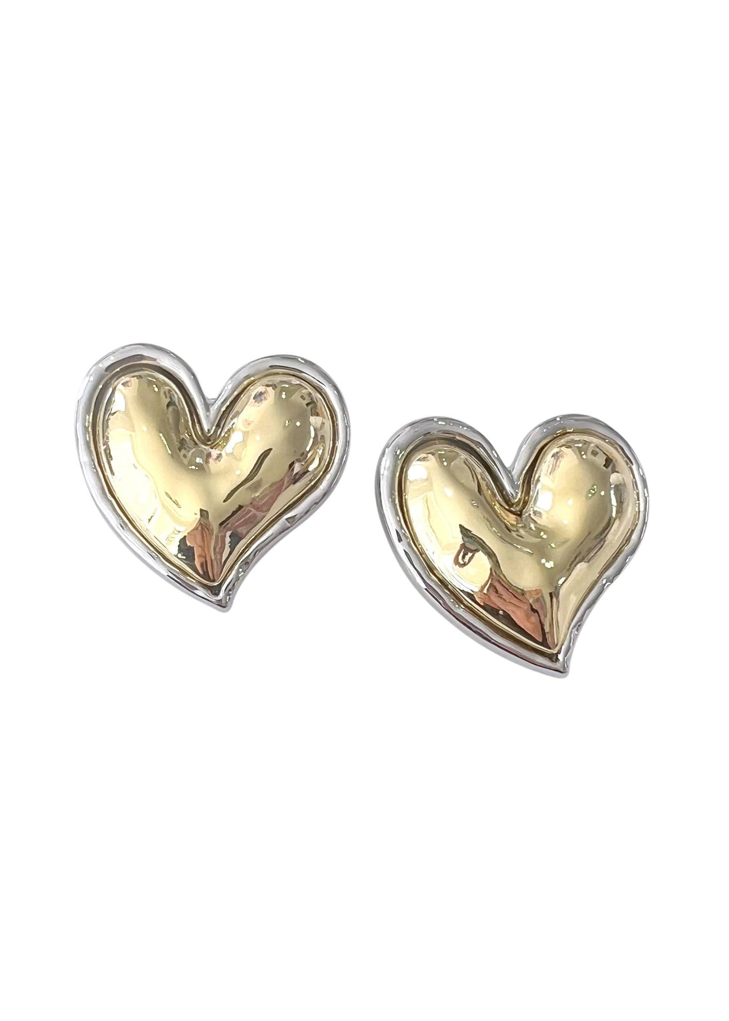 ELIA TWO-TONE HEART STUDS