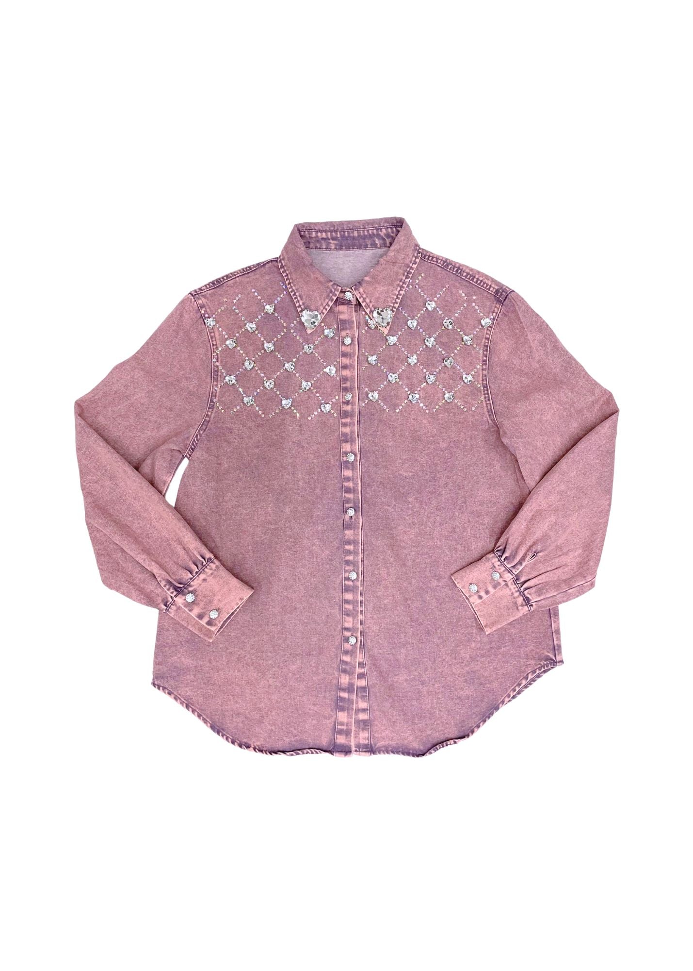 MADGE EMBELLISHED HEART BUTTONDOWN