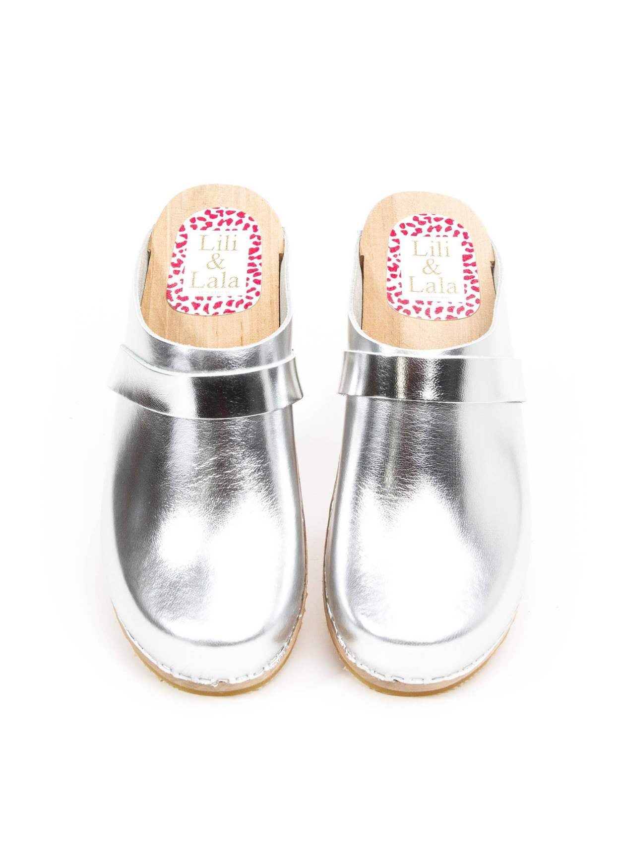 Paper Clogs MALMO METALLIC SILVER CLOGS – Interwoven