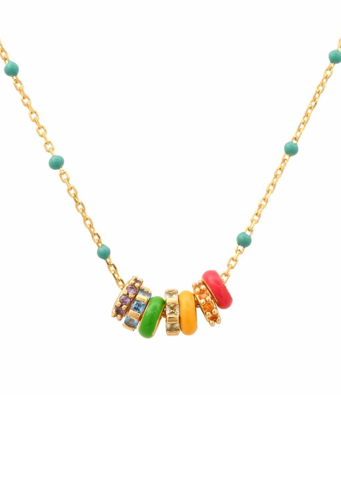 RAINBOW RING CHARM NECKLACE