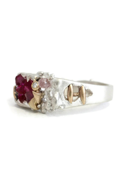 PINK SAPPHIRE CLUSTER RING