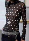 PET ME SHEER POLKA DOT BLOUSE