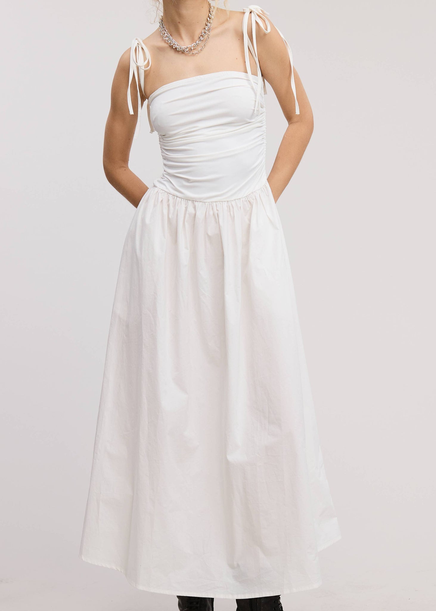 DARCY MIXED MEDIA DRESS
