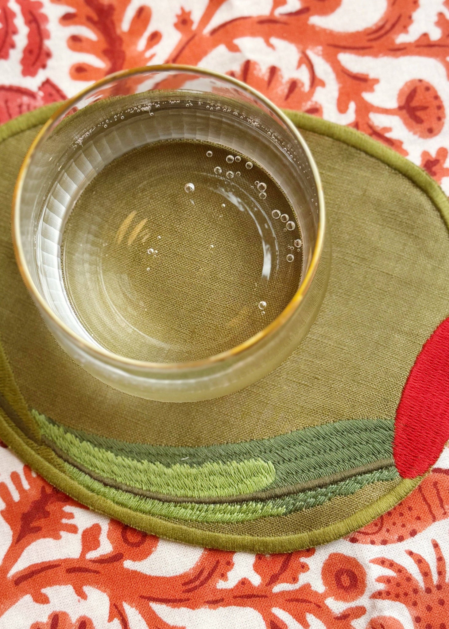 OLIVE COCKTAIL NAPKINS/COASTER SET