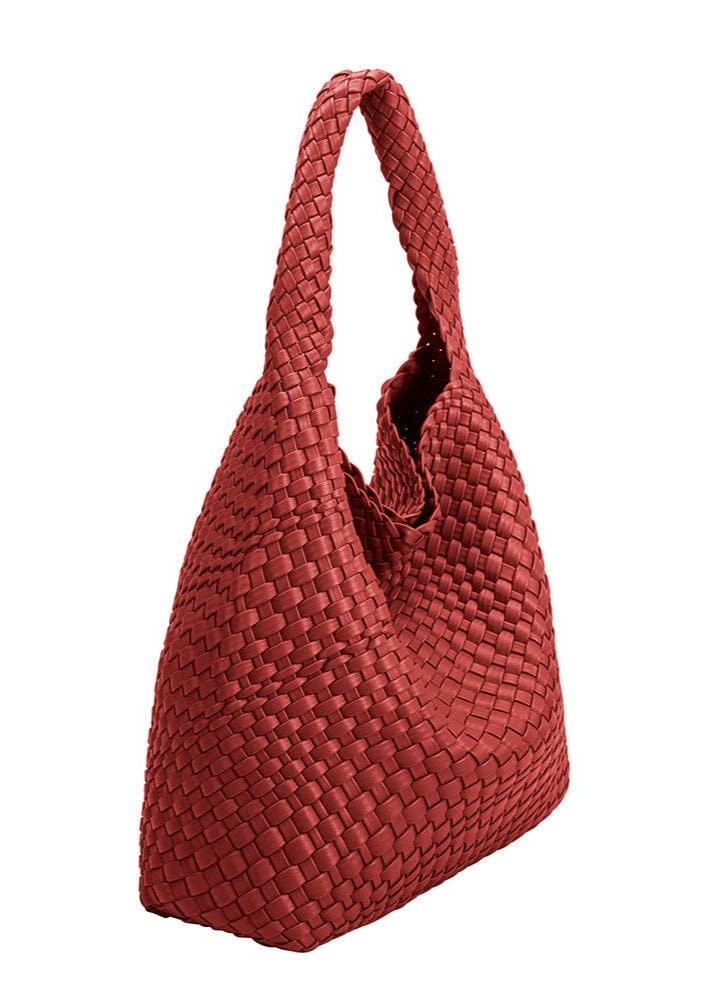 JOANNA WOVEN VEGAN SHOULDER BAG