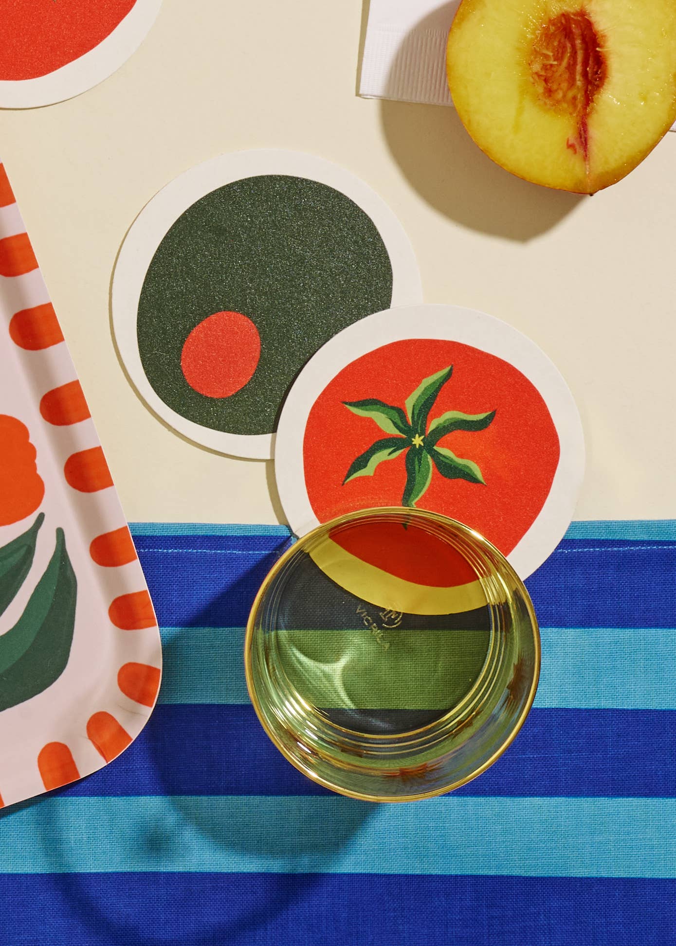 PIMENTO OLIVE SET OF FOUR COASTERS