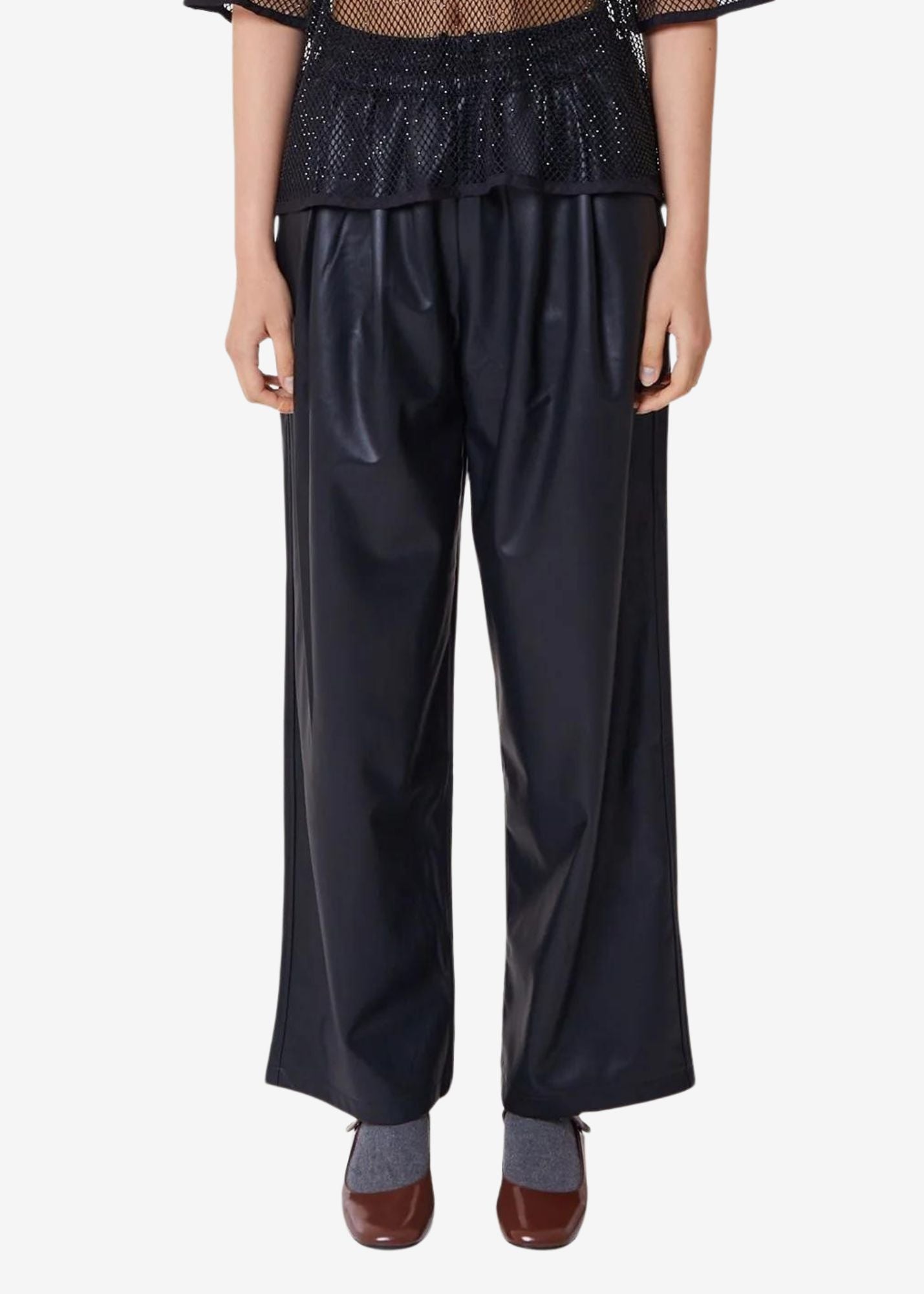 HOPE FAUX LEATHER BAGGY PANT