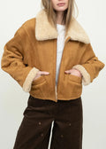 SHELLY FAUX FUR SHEARLING BOMBER JACKET