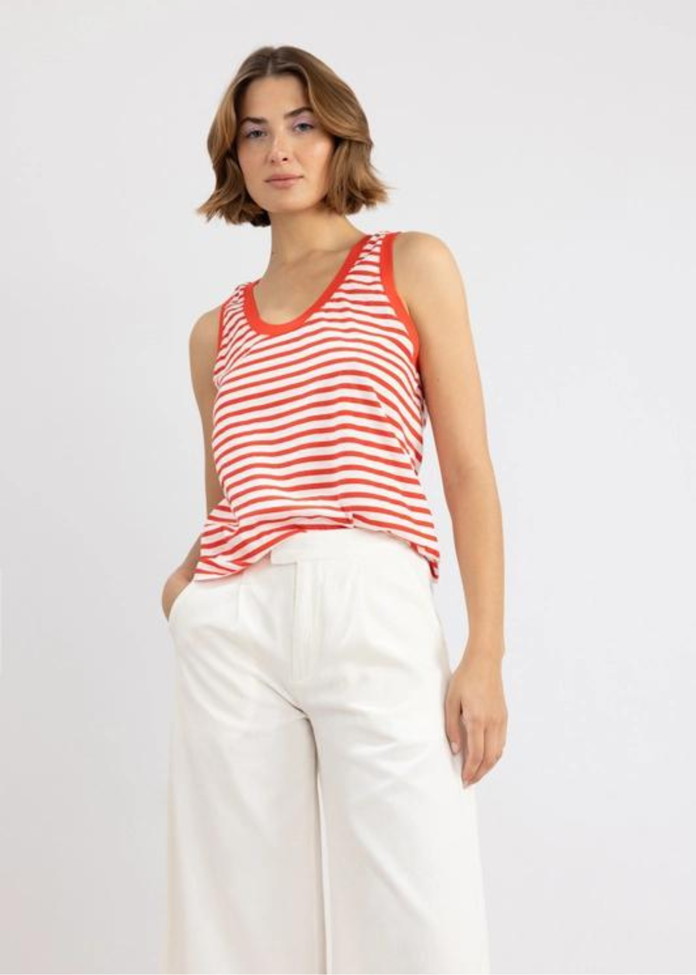 SCARLET STRIPED TANK