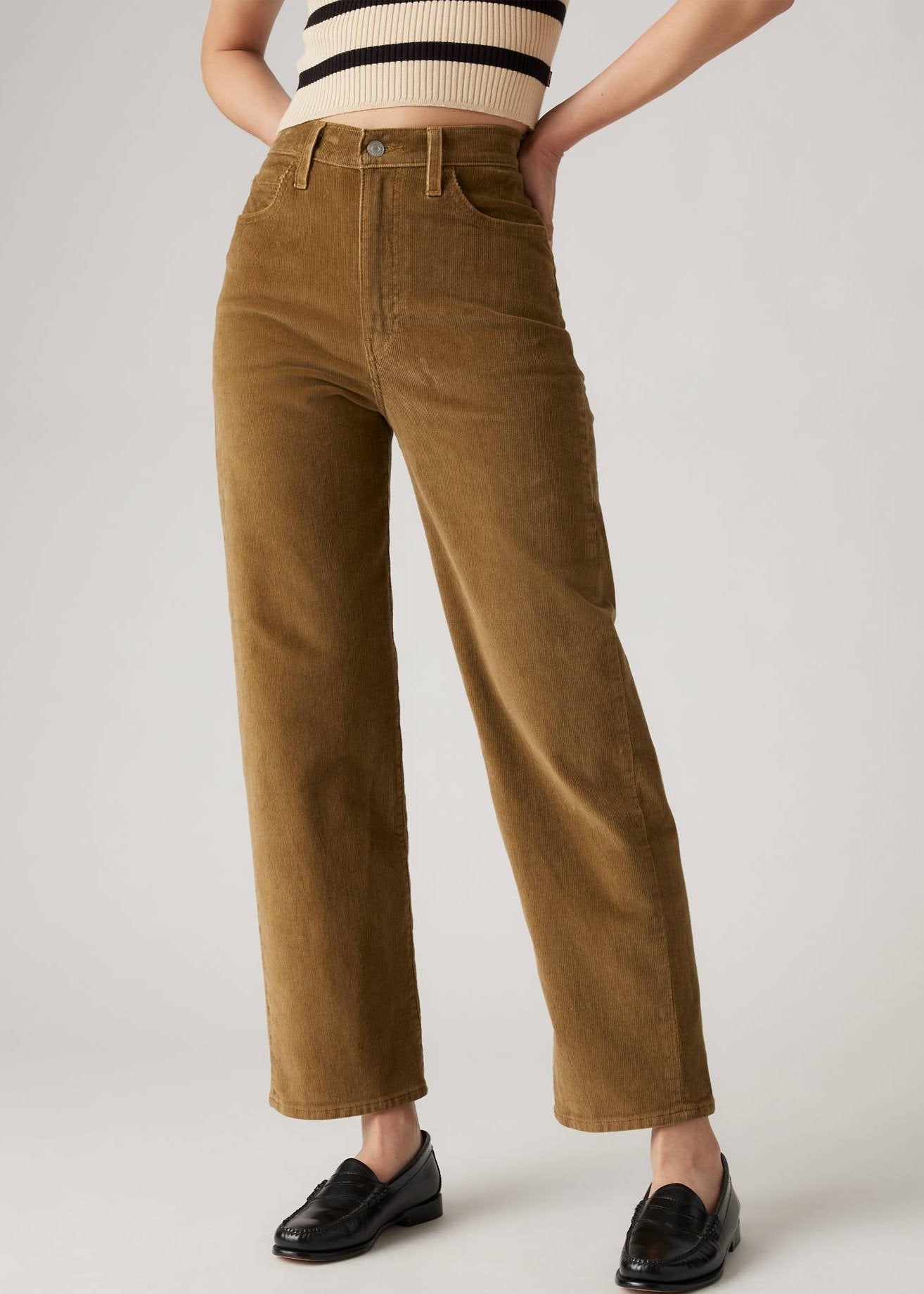 LEVI'S RIBCAGE STRAIGHT CORD ANKLE PANTS