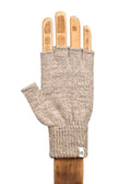 UPSTATE STOCK OATMEAL MELANGE WOOL GLOVES WITH LEATHER PATCH