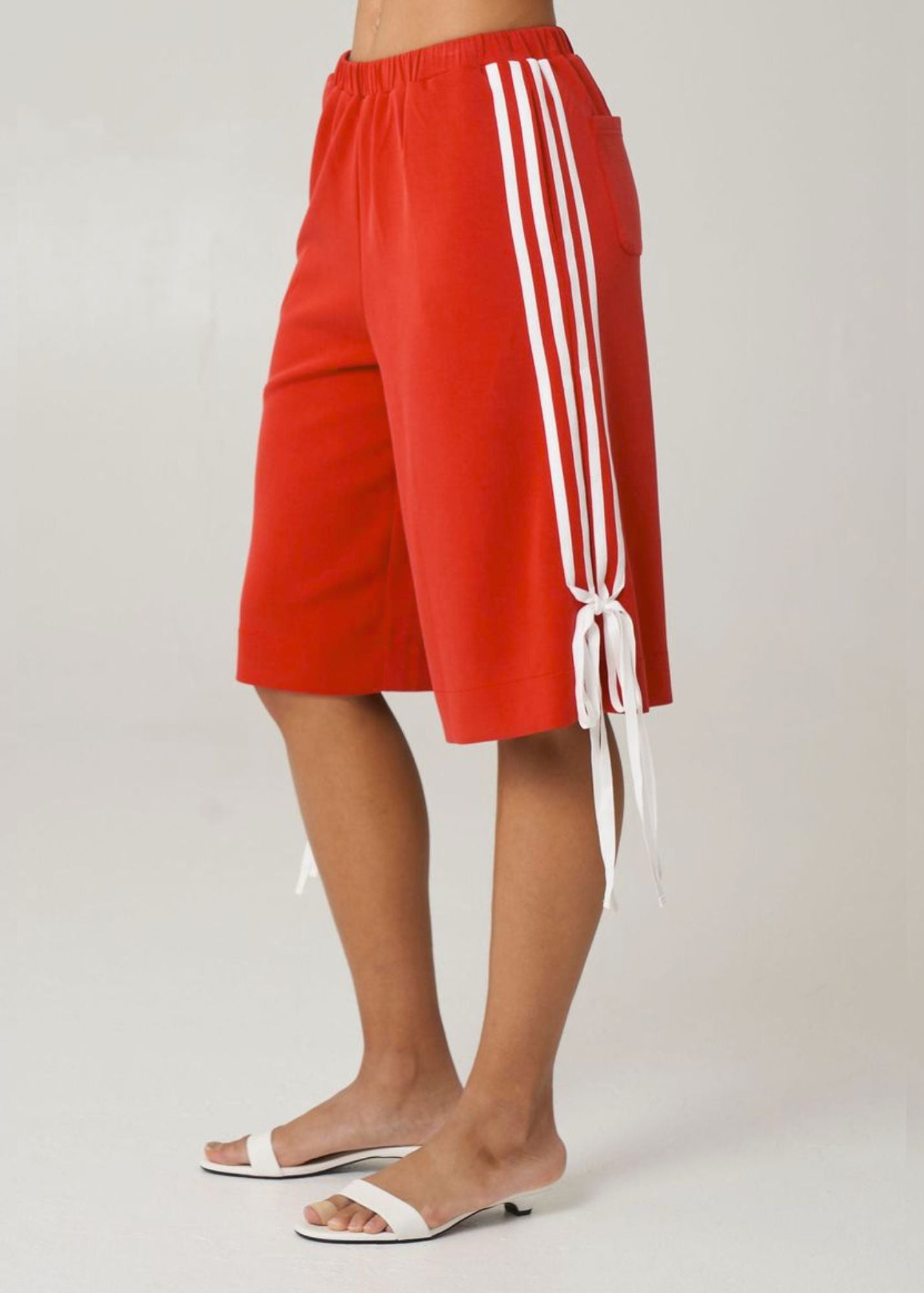 BOWTIE LONGLINE STRIPE SHORTS