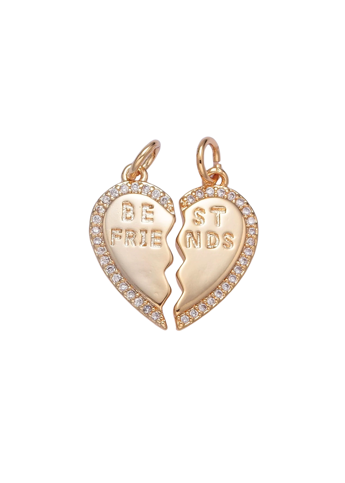 BEST FRIEND HEART 2 PC CHARM