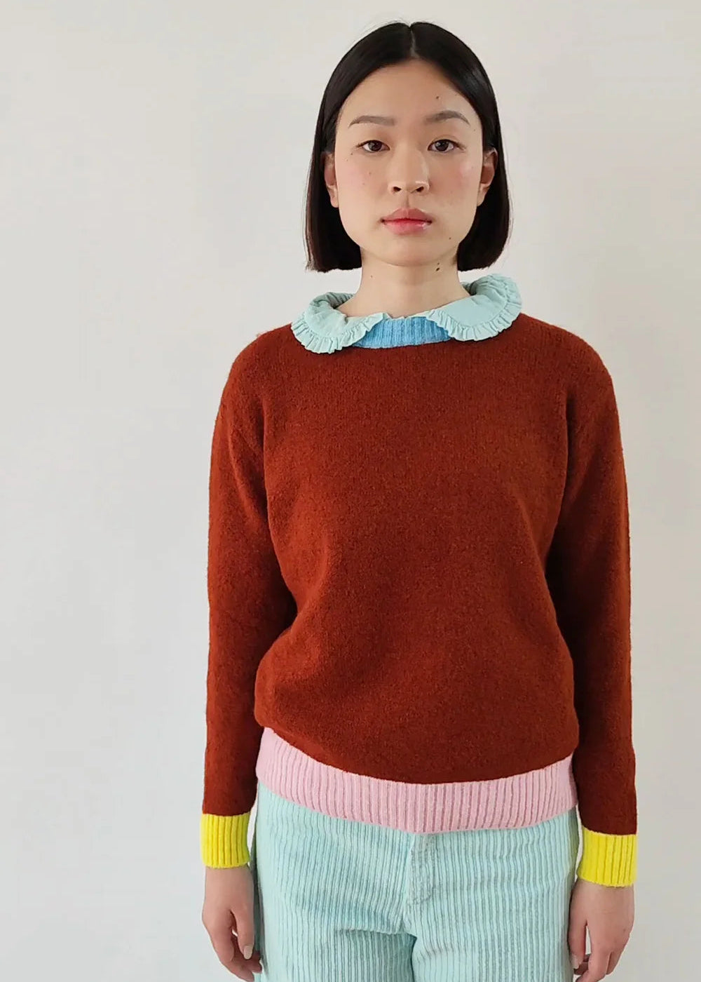 JERSEY MIXED UP SWEATER