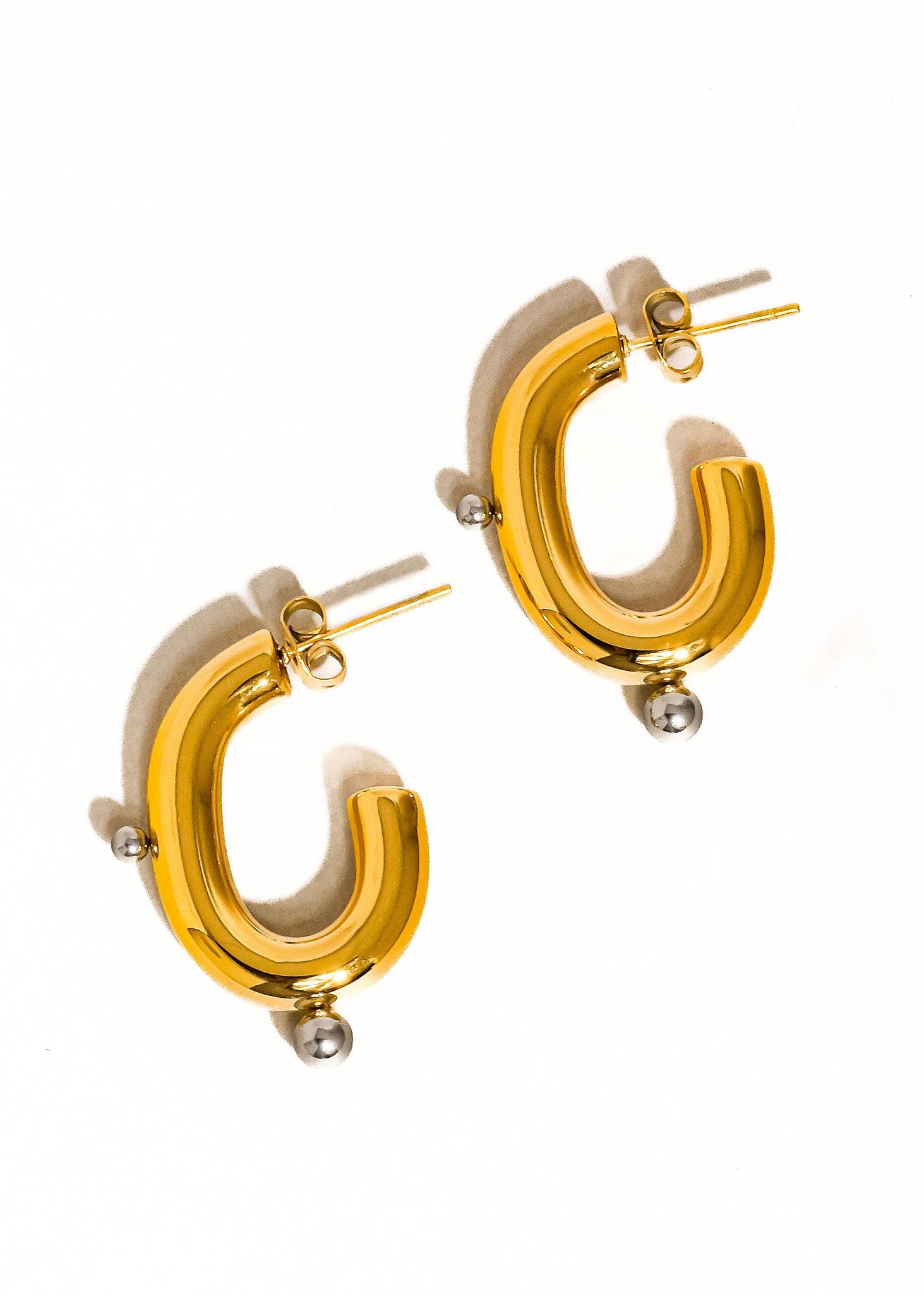 ALSACE TWO TONEF HOOP EARRINGS