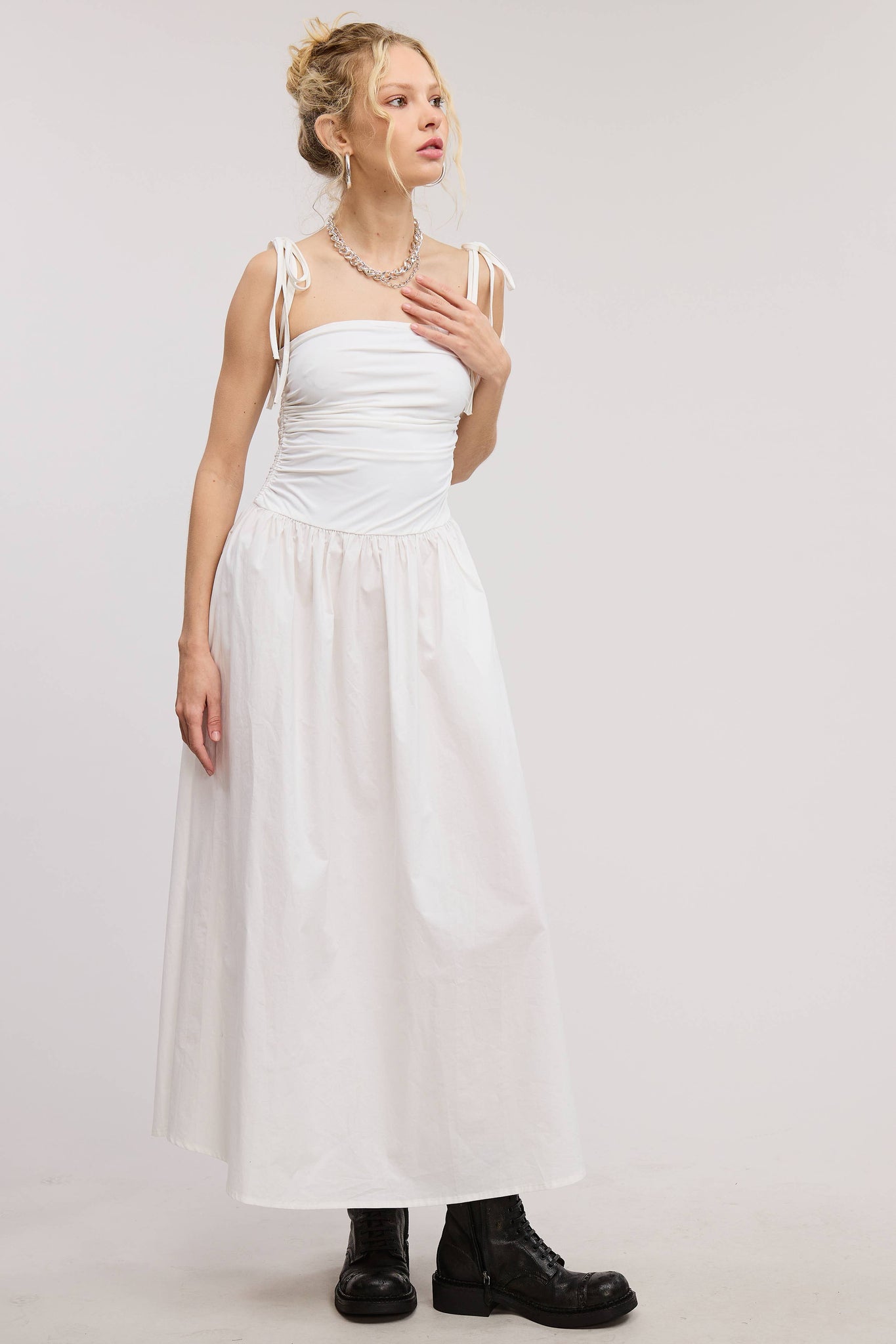 DARCY MIXED MEDIA DRESS