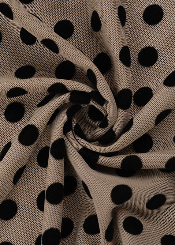 MOCHA POLKA SHEER BLOUSE