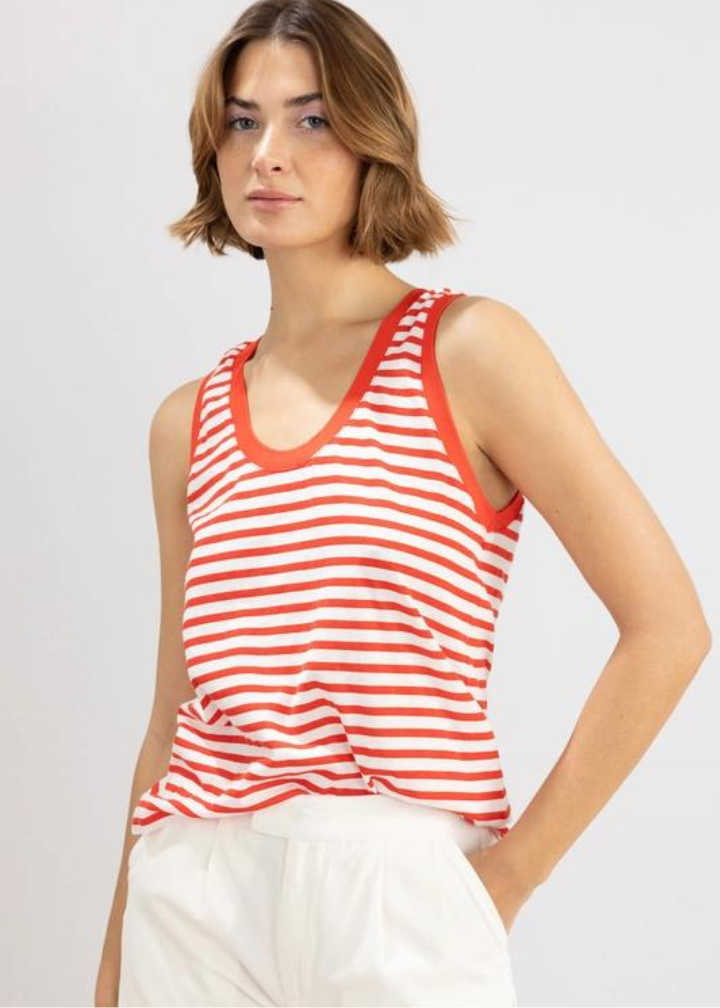 SCARLET STRIPED TANK