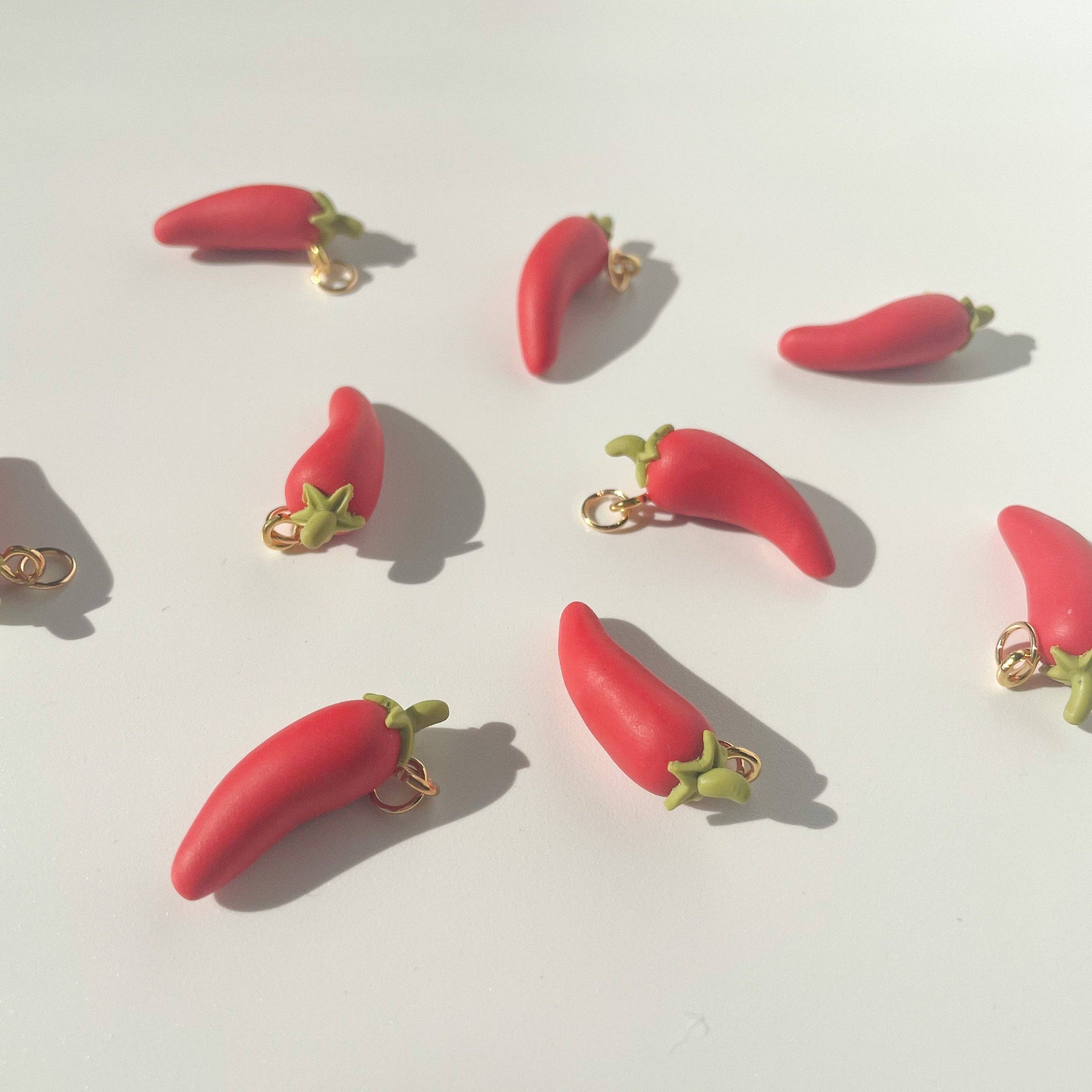 LARGE RED CLAY CHILI PEPPER CHARM