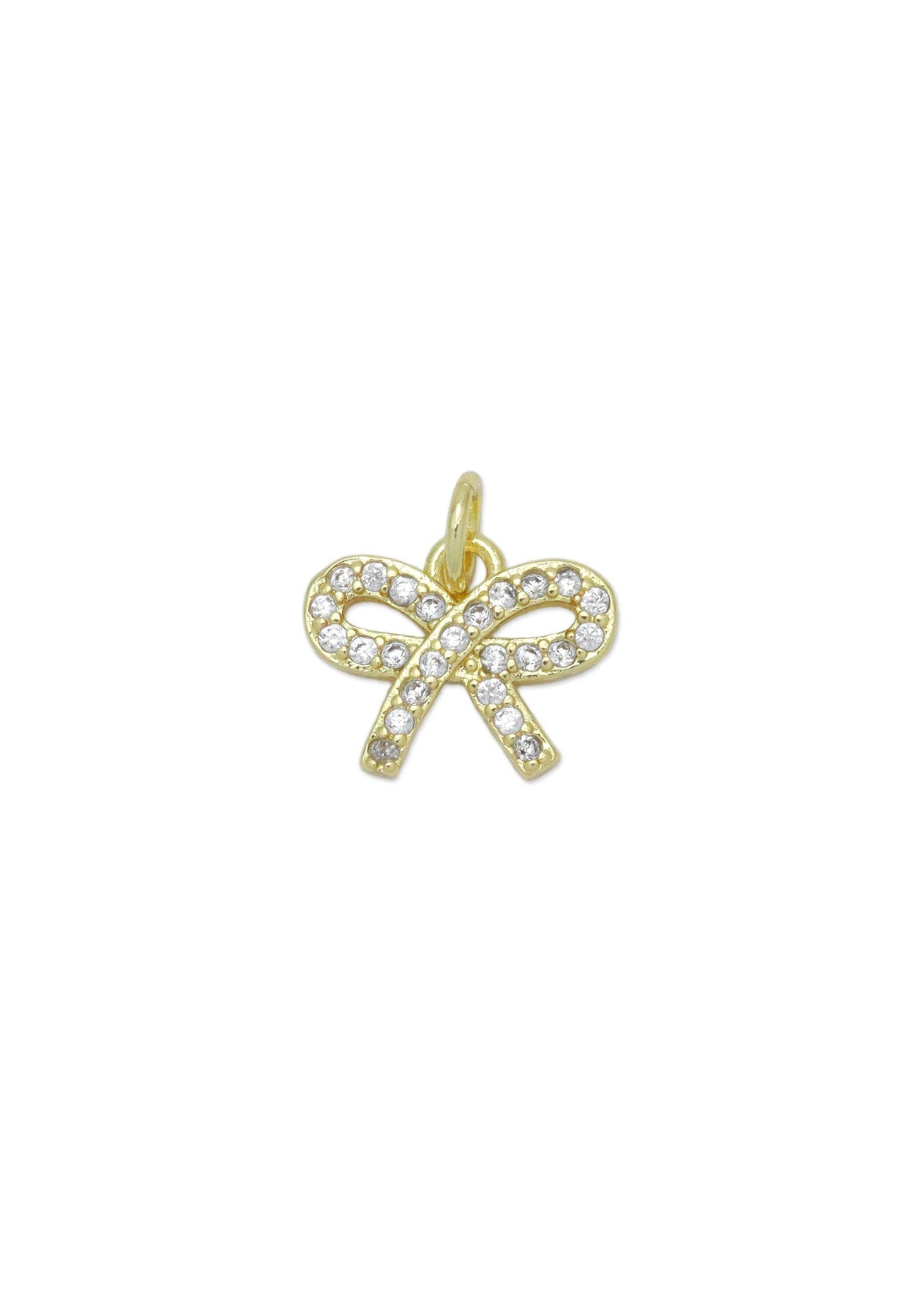 GOLD CZ BOW CHARM