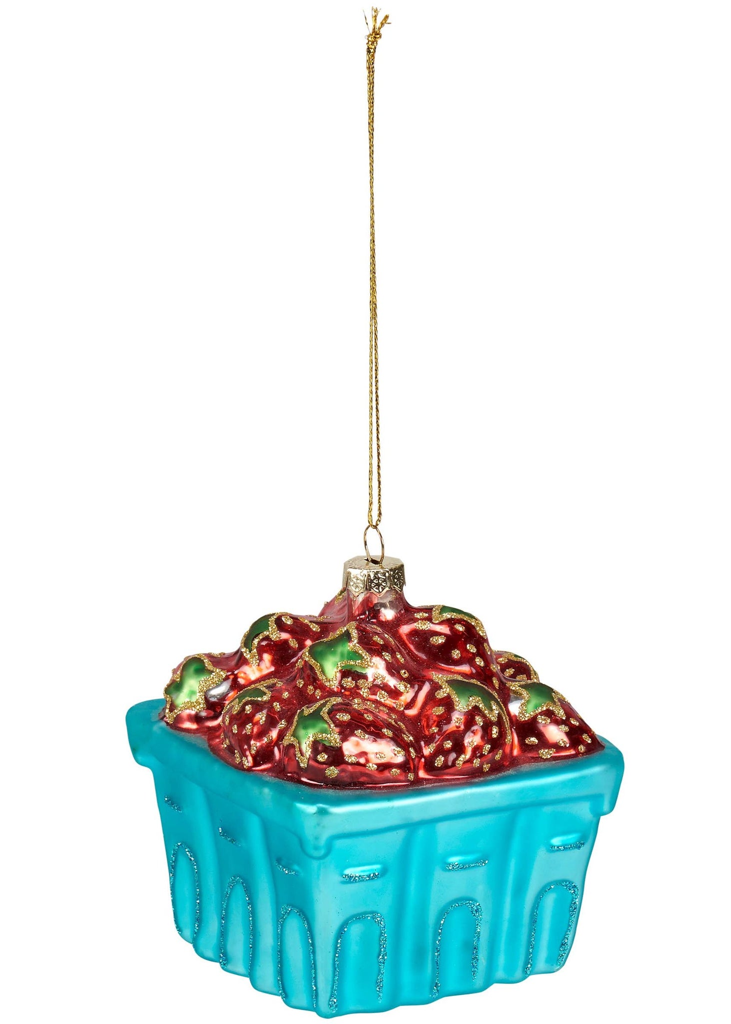 GLASS STRAWBERRY ORNAMENT