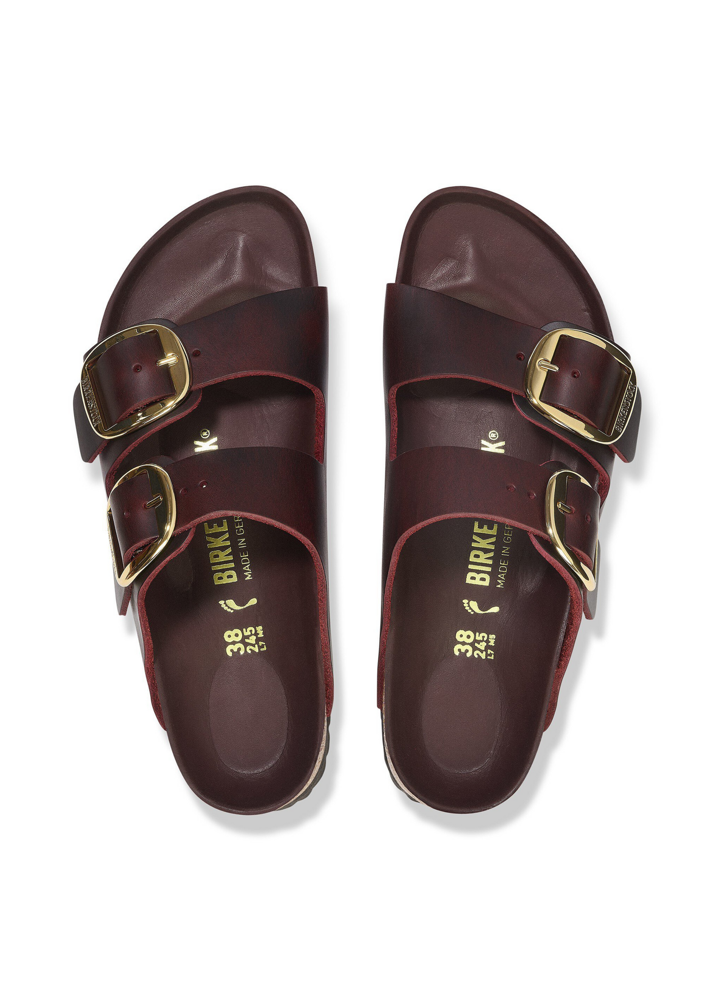 BIRKENSTOCK ARIZONA OILED LEATHER BIG BUCKLE SANDALS