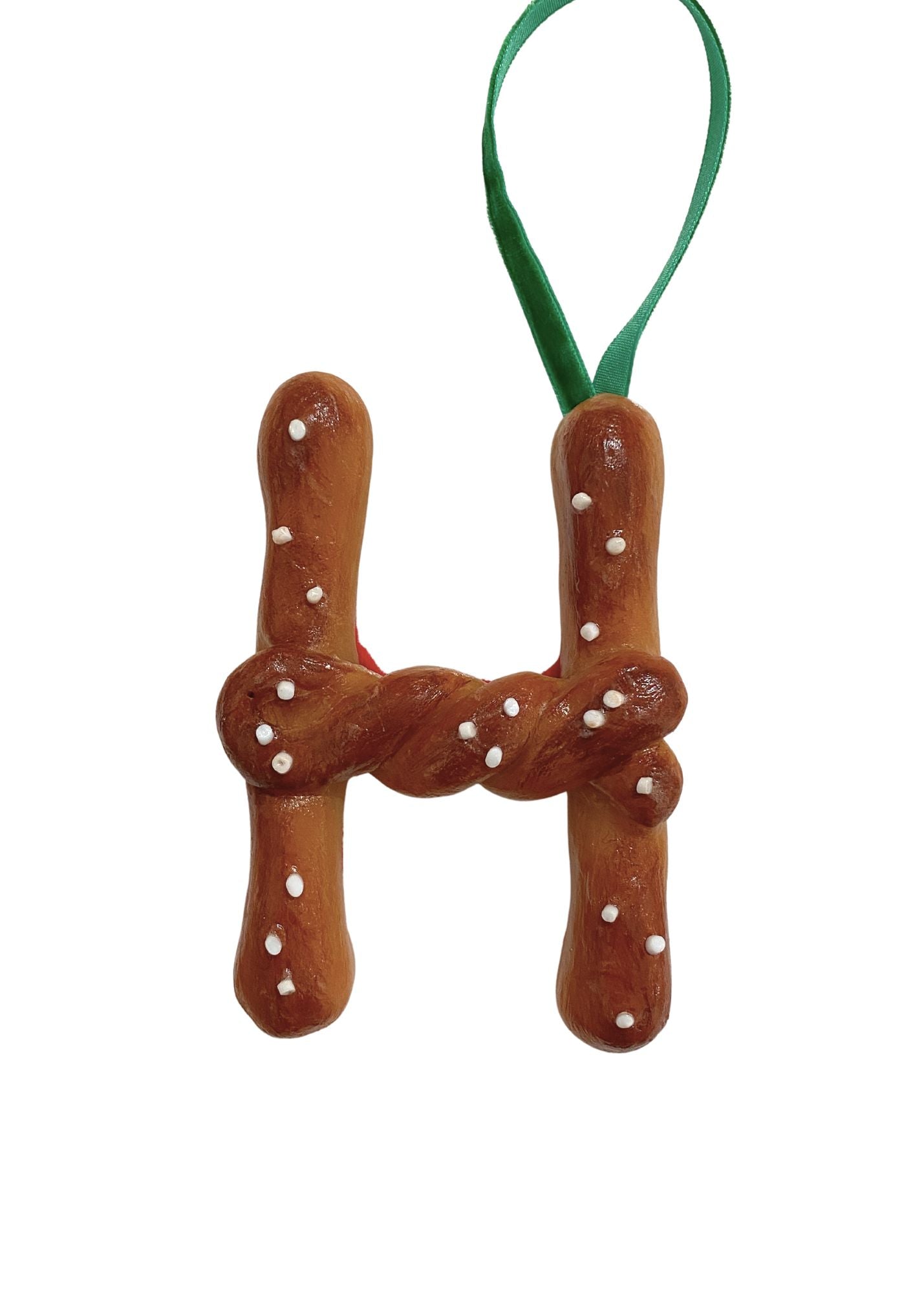 HOT PRETZEL INITIAL ORNAMENTS