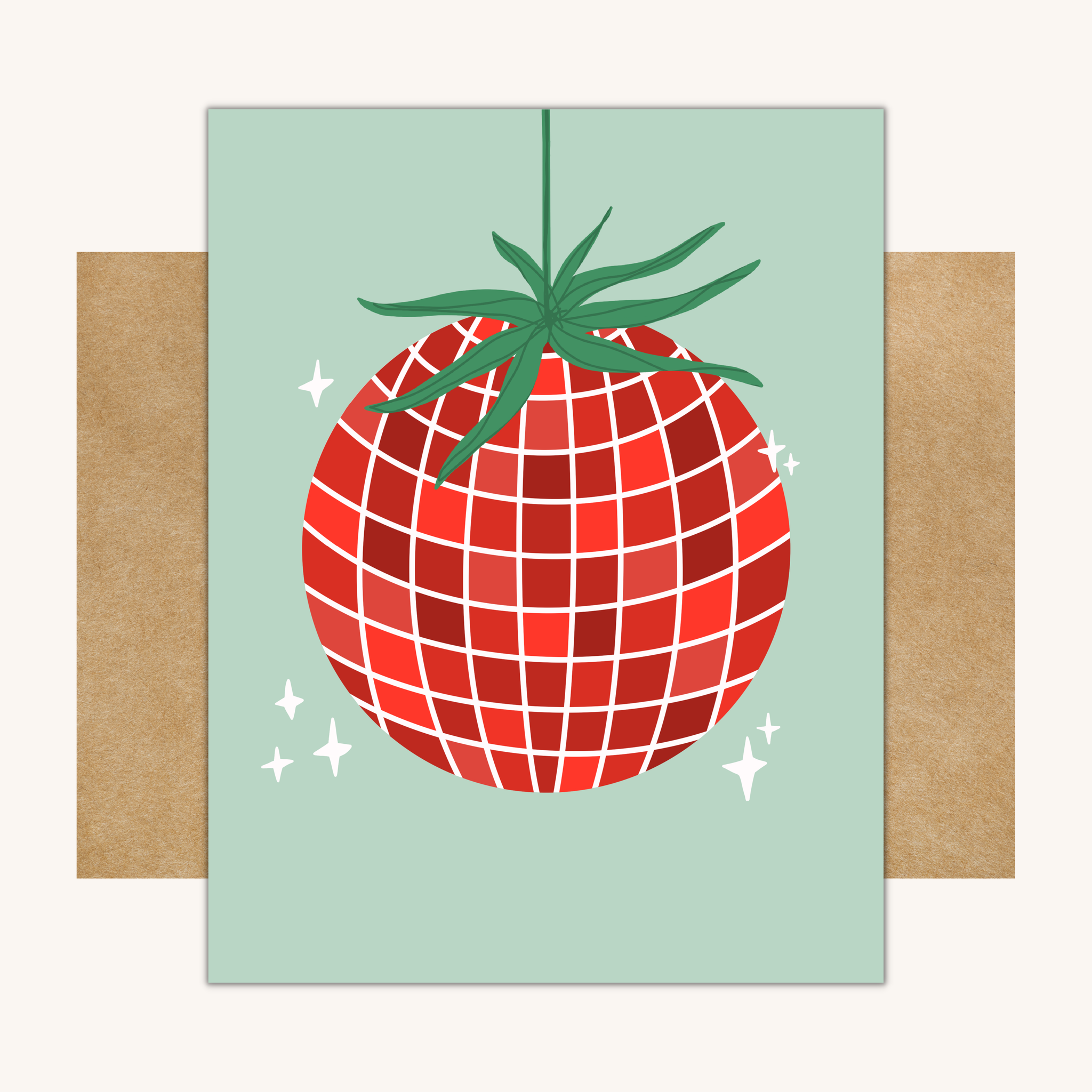 TOMATO DISCO BALL CARD