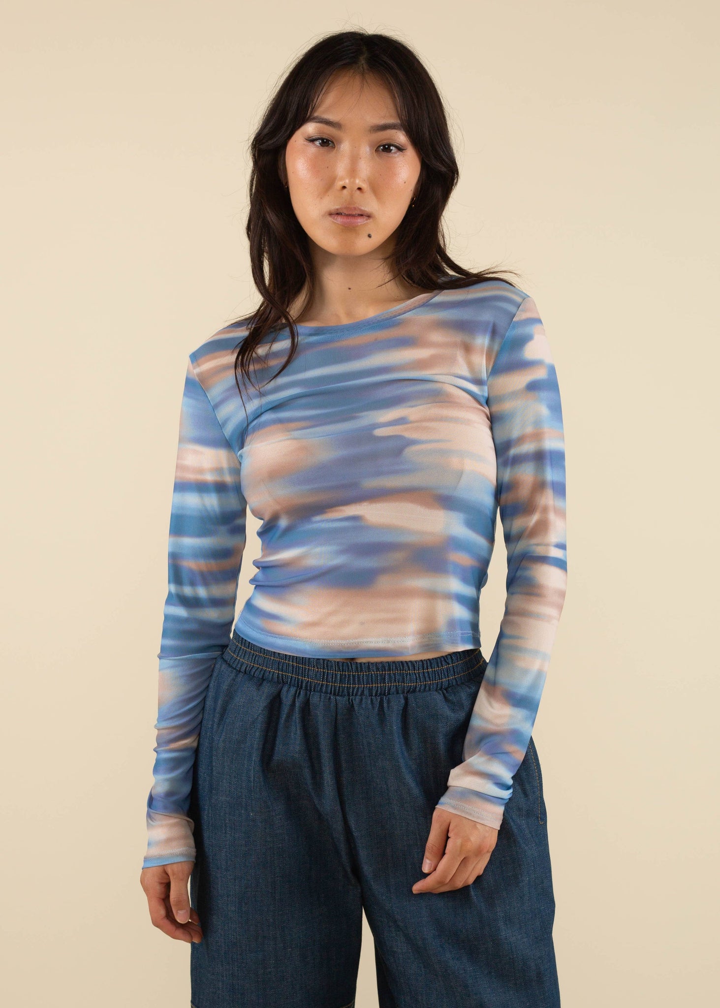 EMILY ABSTRACT MESH SHIRT